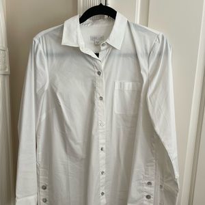 J Jill White Shirt Collection Buttondown Long Sleeve Shirt Size XS